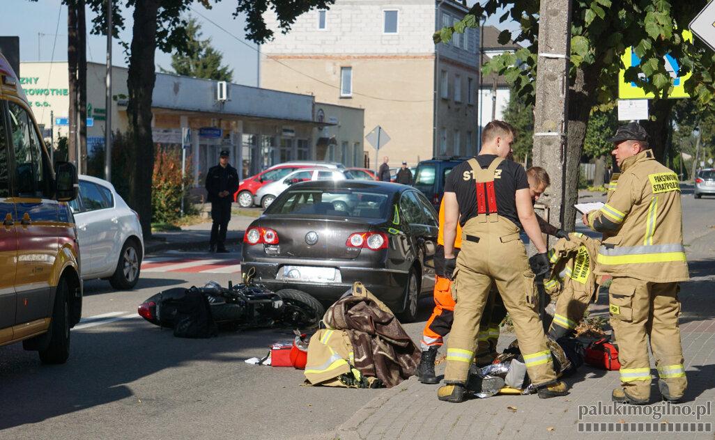 Motocyklista zderzył się z samochodem