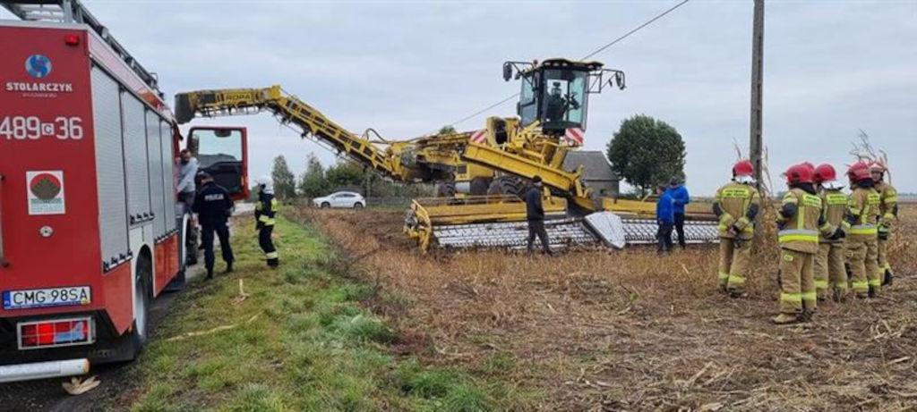 Wypadek przy zbiorze buraków