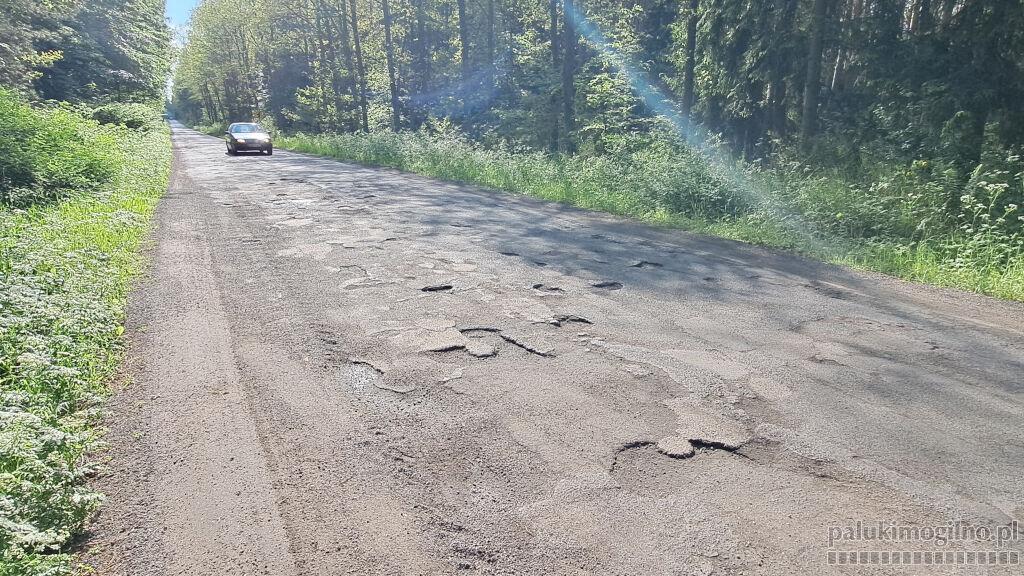 Droga powiatowa Nowa Wieś - Proszyska to dziura na dziurze. Zdaniem mieszkańców to najgorsza droga w całym powiecie mogileńskim (wideo)