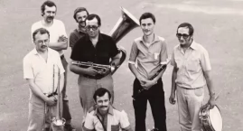 Zdjęcie przedstawia: 40 lat temu, 17 maja 1986 roku "Old Dixieland Players" zdobyli "Złotą Tarkę". W tym roku mija 50 lat od narodzin jazzu tradycyjnego w Mogilnie