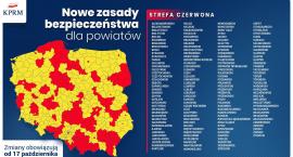Mogilno, Dąbrowa, Strzelno, Jeziora Wlk. i Orchowo - strefa czerwona, Trzemeszno - strefa żółta