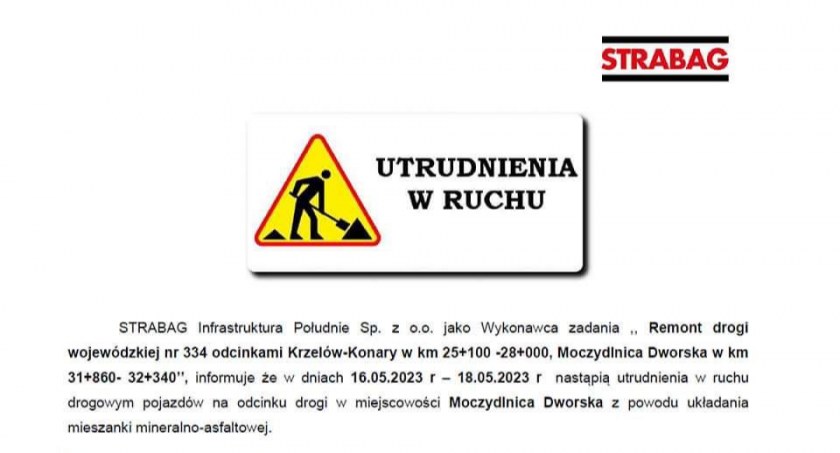 Remont drogi. Będą utrudnienia w ruchu