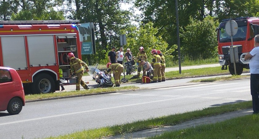 Uwaga! Wypadek z udziałem motocyklisty