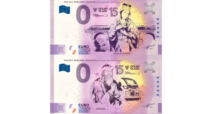 Mieszko I oraz Jadwiga Śląska na pamiątkowych banknotach Kolei Dolnośląskich