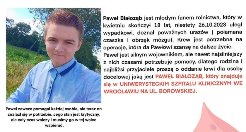 Pilne potrzebna krew dla Pawła!
