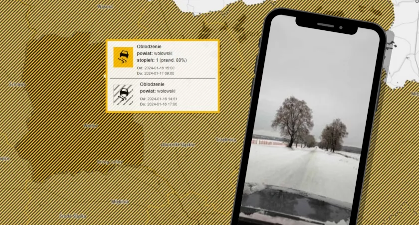 Uwaga! Ostrzeżenie meteorologiczne dla powiatu wołowskiego - jest ślisko!