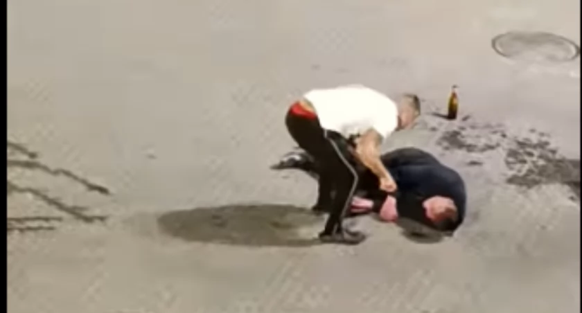 Drastyczne sceny i bójka na wołowskim deptaku