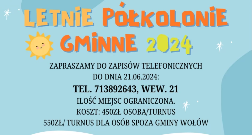 Ruszają zapisy na letnie półkolonie w Wołowie