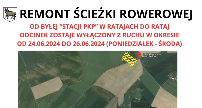 Urzędnicy informują o wyłączeniu ścieżki rowerowej z ruchu