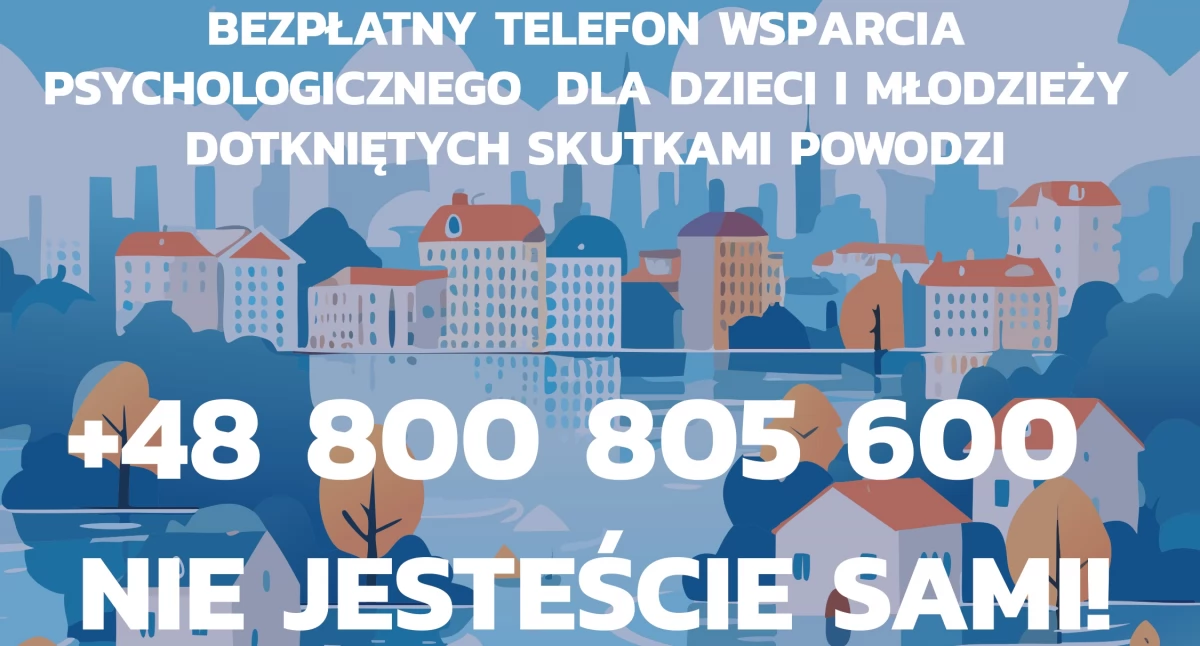 Bezpłatne wsparcie psychologiczne dla dzieci i młodzieży dotkniętych powodzią