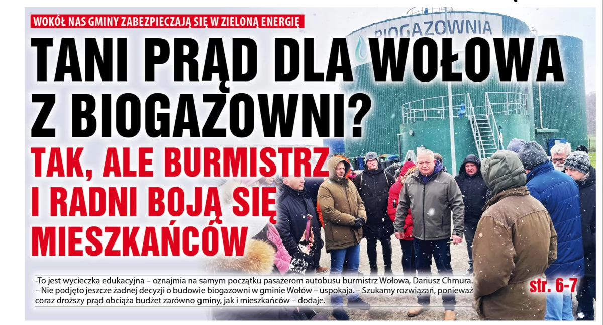 Tani prąd dla Wołowa z biogazowni? Tak, ale burmistrz i radni boją się mieszkańców