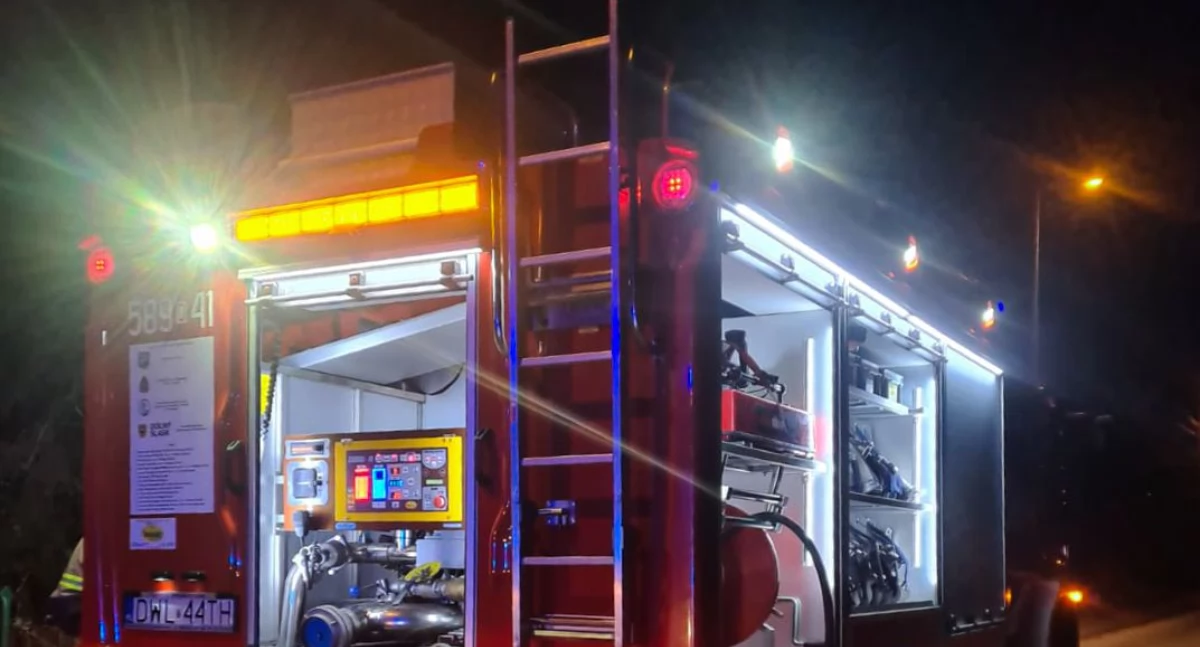 Pożar na ogródkach działkowych w Brzegu Dolnym