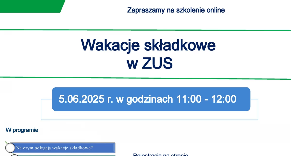 ZUS zaprasza na darmowy webinar dla przedsiębiorców 