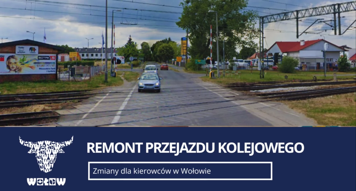 Uwaga kierowcy! Remont przejazdu kolejowego przy ul. Ścinawskiej w Wołowie
