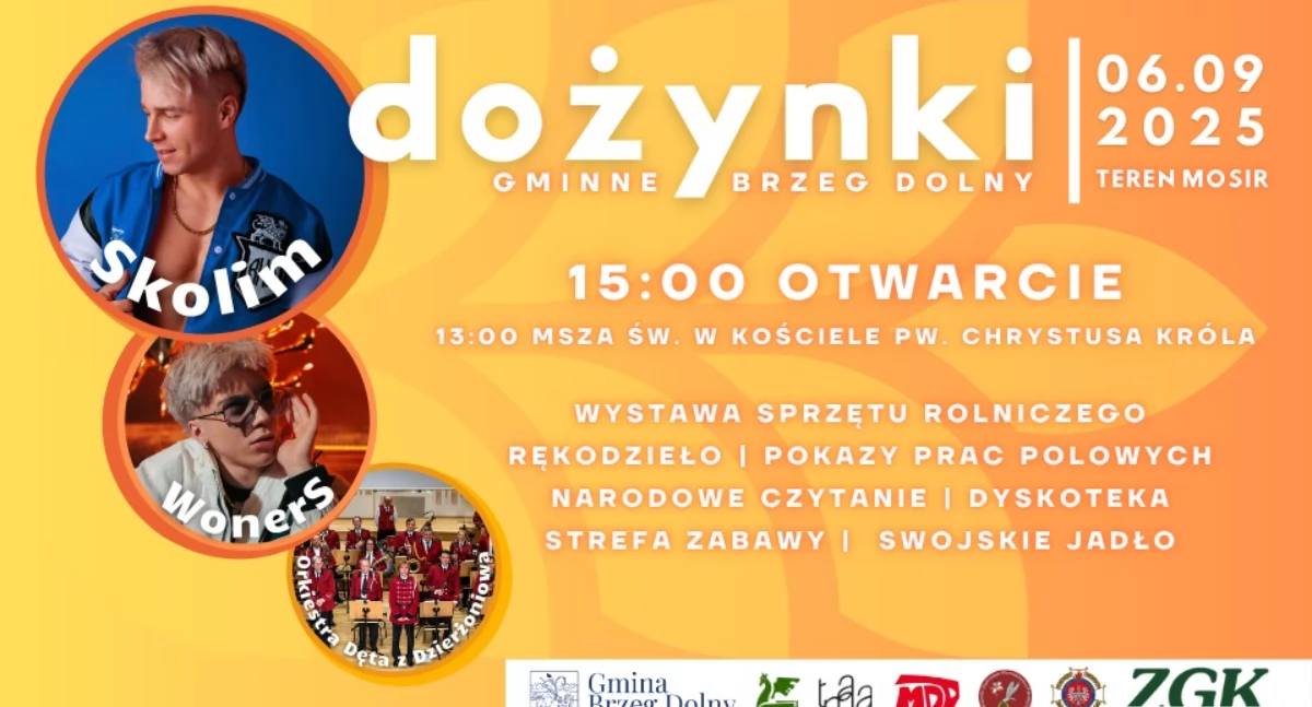 Dożynki Gminne 2025 w Brzegu Dolnym. Na scenie Skolim i WonerS
