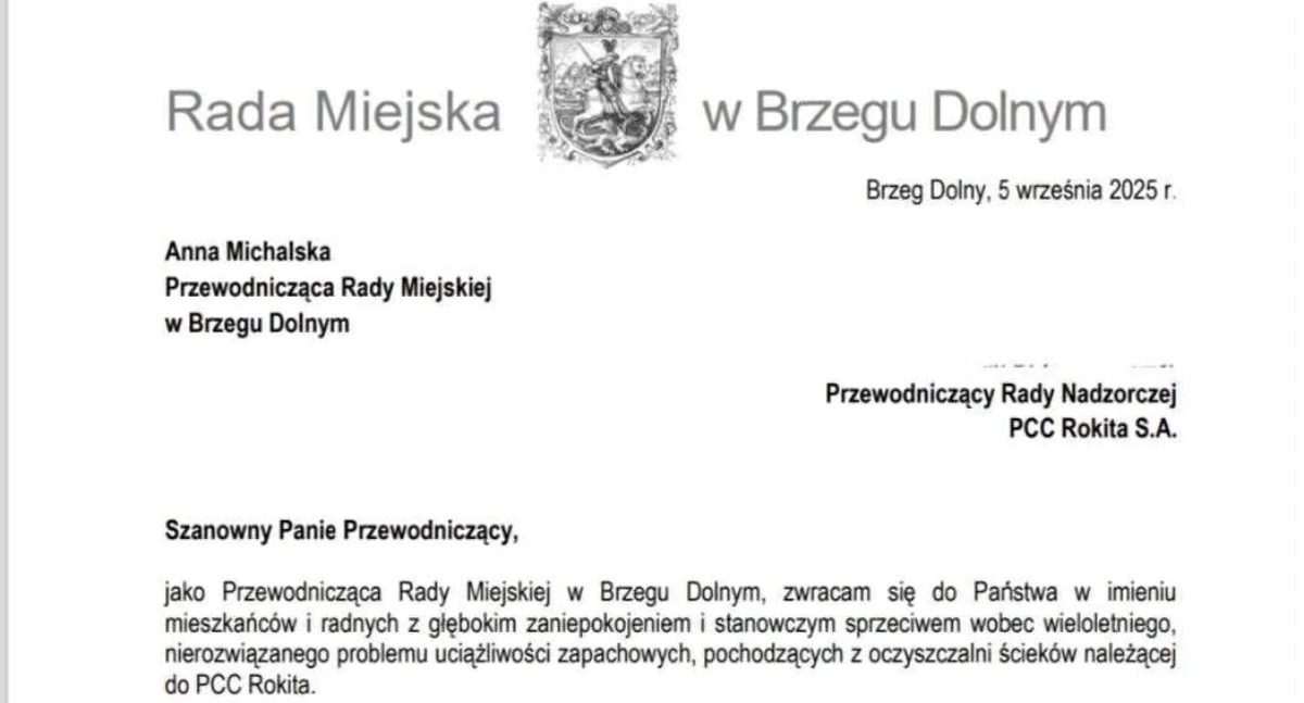 Miliony dla zarządu, fetor dla mieszkańców? Jest pismo radnych do władz PCC Rokita