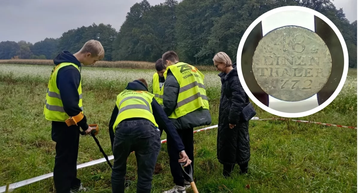 Skarb z przeszłości odkryty podczas warsztatów! Moneta z XVIII wieku trafiła do szkolnej gabloty