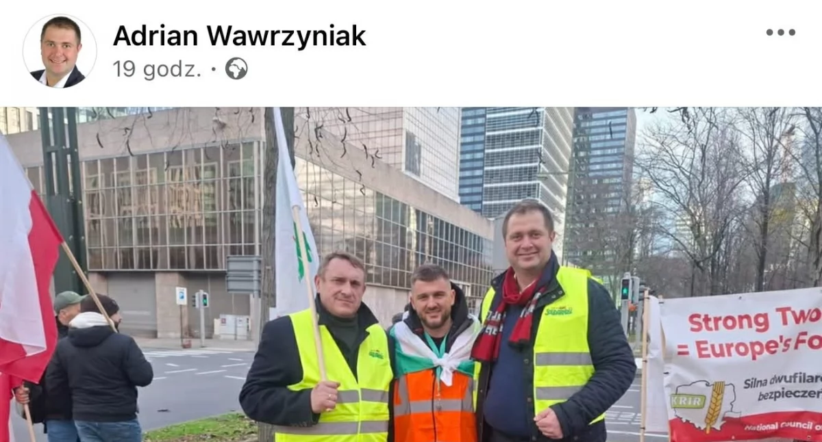 Protest rolników w Brukseli. Starcia z policją, armatki wodne i polskie flagi. Na ulicach w stolicy Unii rolników reprezentuje Adrian Wawrzyniak z gminy Wińsko