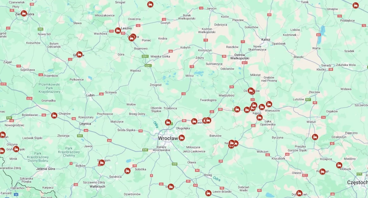 Protest rolników 30 grudnia 2025. Utrudnienia na drogach. Sprawdź mapę