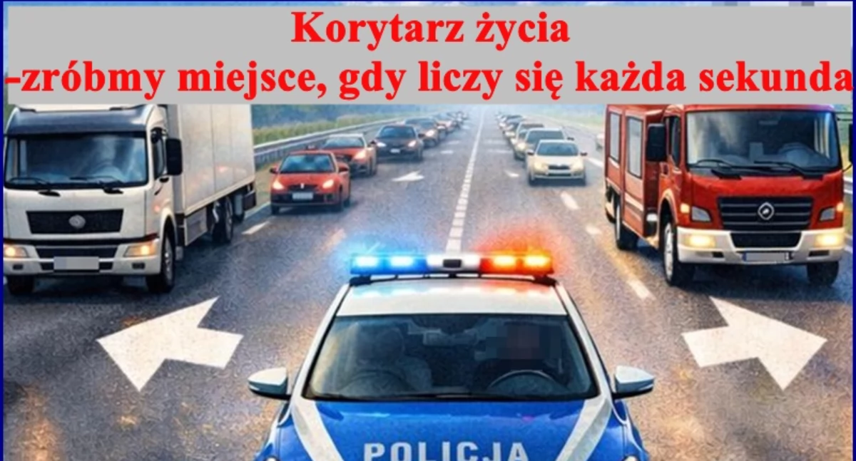 Policja apeluje do kierowców: korytarz życia ratuje ludzkie życie