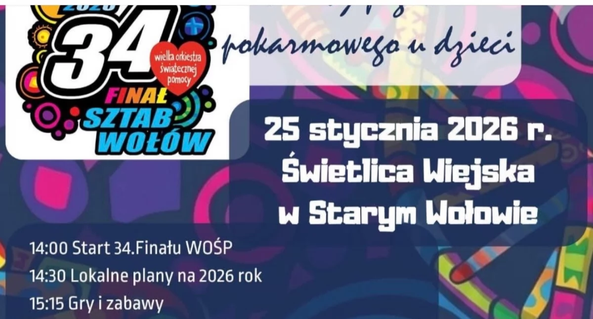 34. Finał WOŚP w Starym Wołowie. Program, atrakcje i cel zbiórki