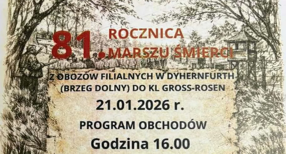  Pamiętamy o ofiarach „Marszu Śmierci”. Zapraszamy na obchody 81. rocznicy tragicznych wydarzeń w Brzegu Dolnym