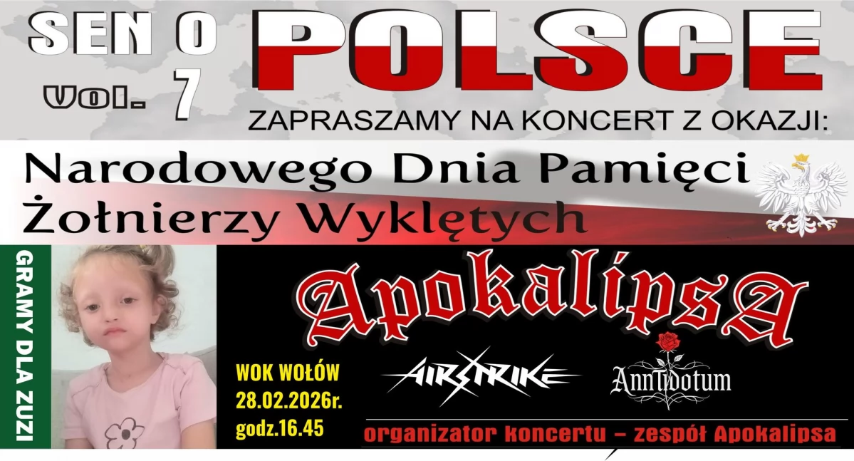 Koncert z okazji Narodowego Dnia Pamięci Żołnierzy Wyklętych w Wołowie. Muzyka, patriotyzm i pomoc dla Zuzi