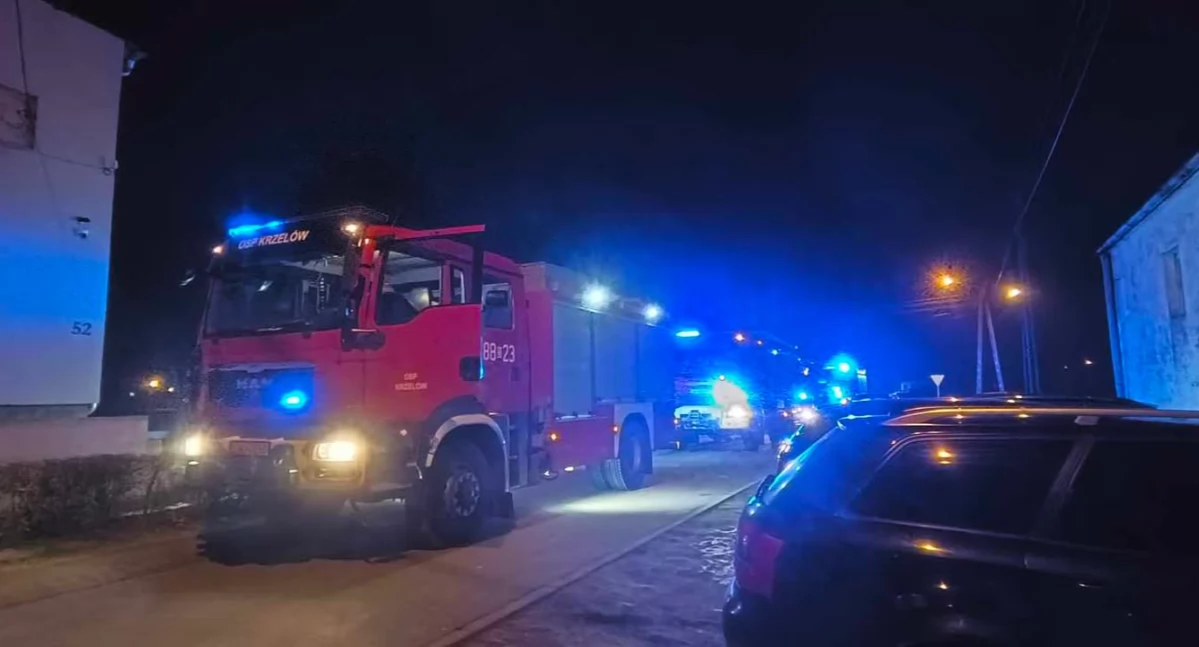 Pożar w przewodzie kominowym w Krzelowie. Strażacy apelują o ostrożność