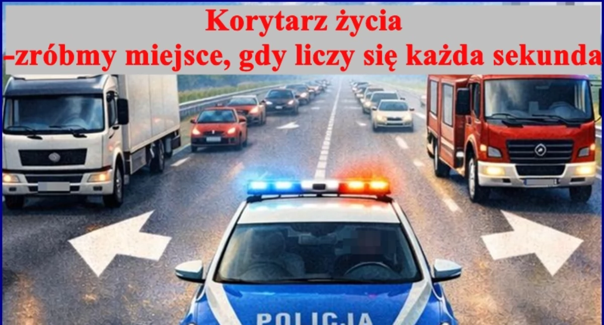 Korytarz życia ratuje życie. Policja przypomina o obowiązkach kierowców