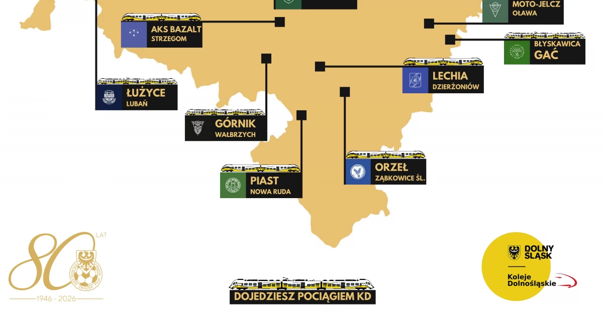 Koleje Dolnośląskie IV Liga - gdzie dojedziemy pociągami na mecz?