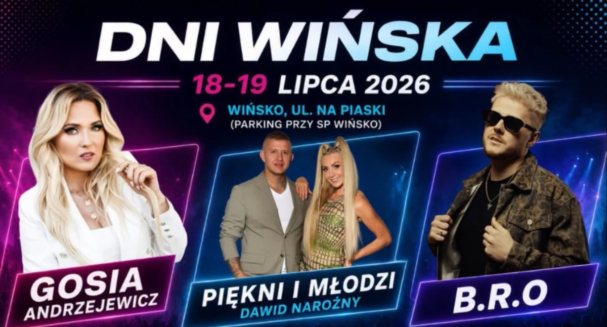 Gosia Andrzejewicz, Piękni i Młodzi oraz B.R.O gwiazdami Dni Wińska 2026