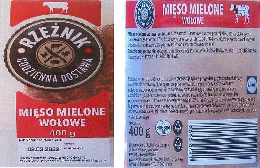 Salmonella w mięsie z Lidla