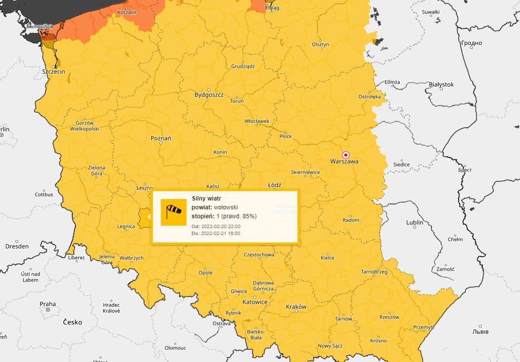 W nocy i jutro znów będzie wiało. Wydano ostrzeżenie dla powiatu wołowskiego