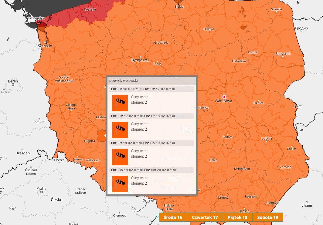 Dudley zbliża się do Polski, przyniesie silny wiatr i opady deszczu