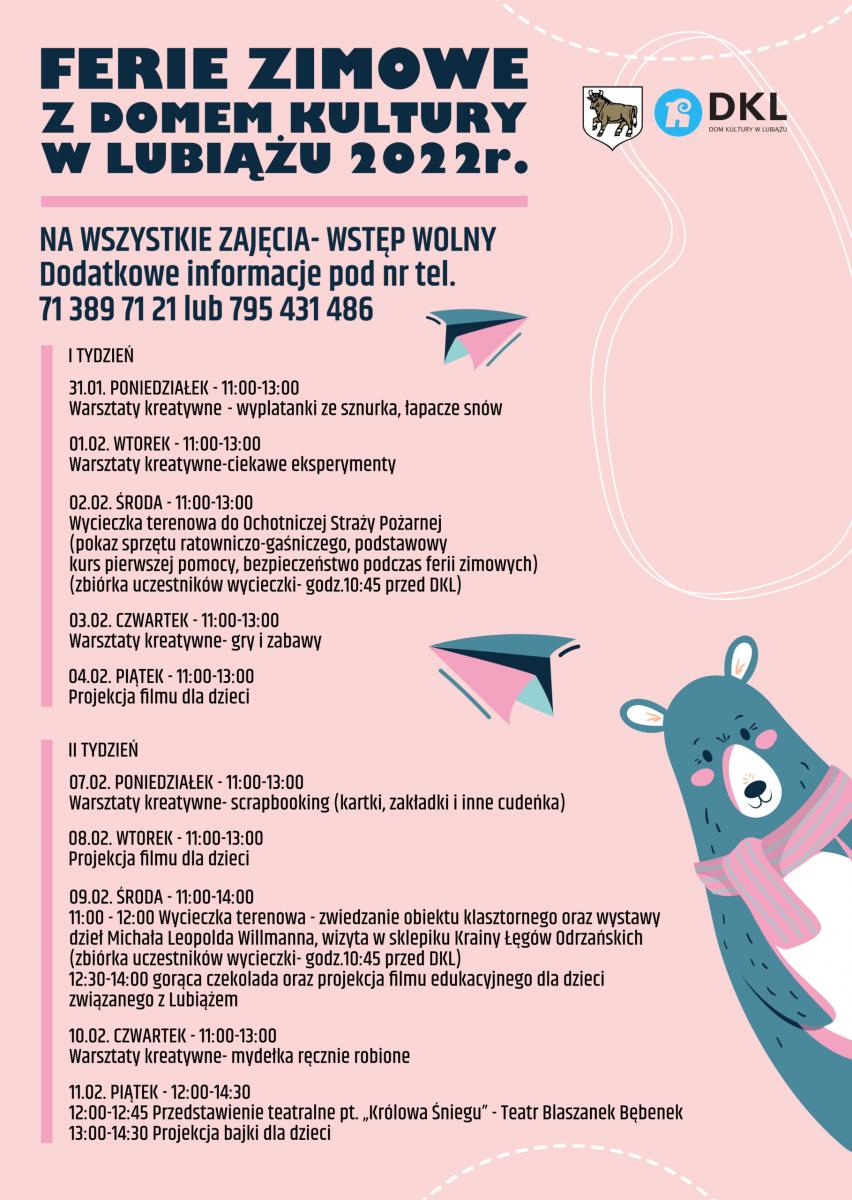 Ferie zimowe z Domem Kultury w Lubiążu