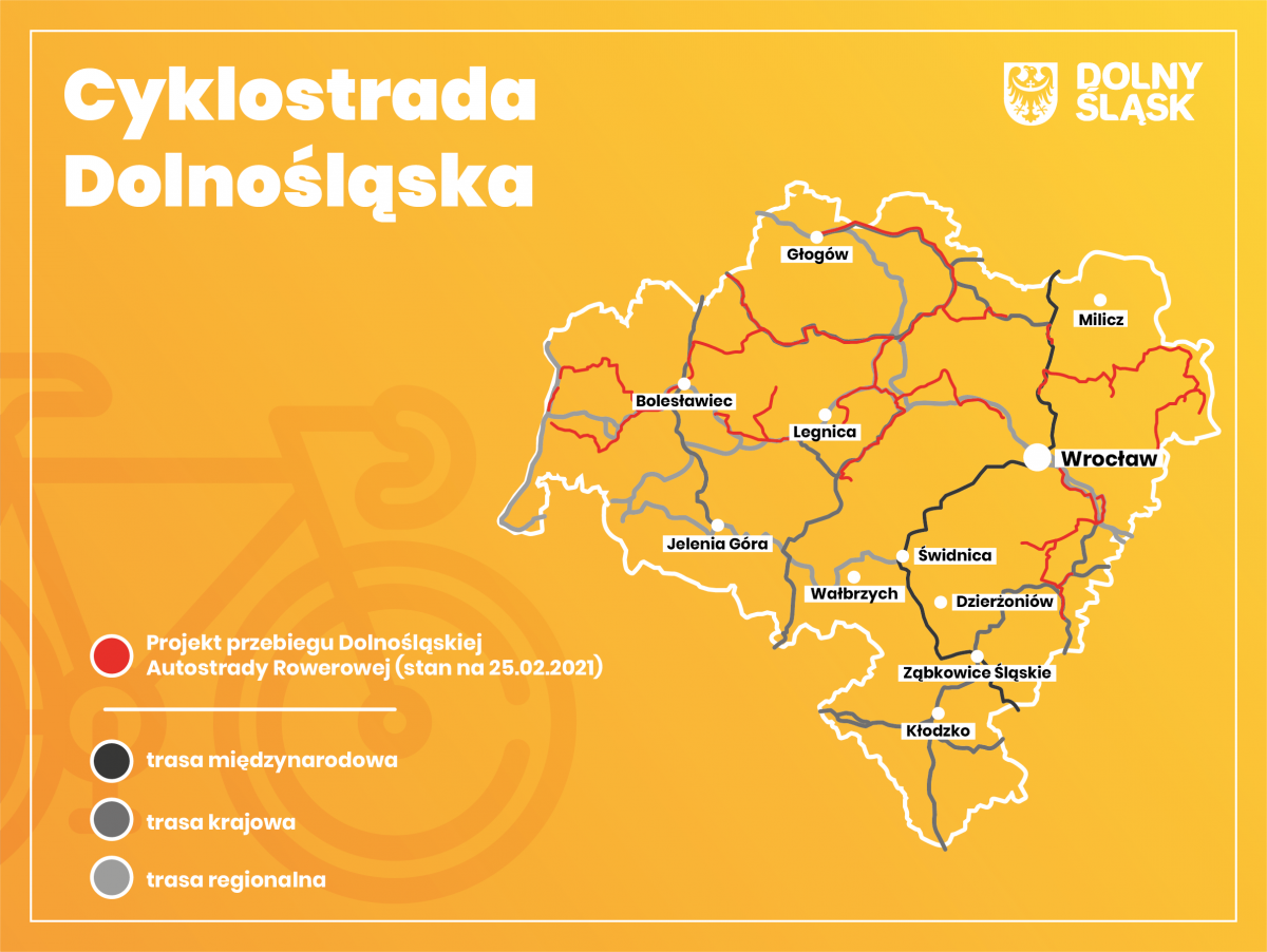 Powstaje Cyklostrada Dolnośląska. Będzie miała ponad 1800 kilometrów