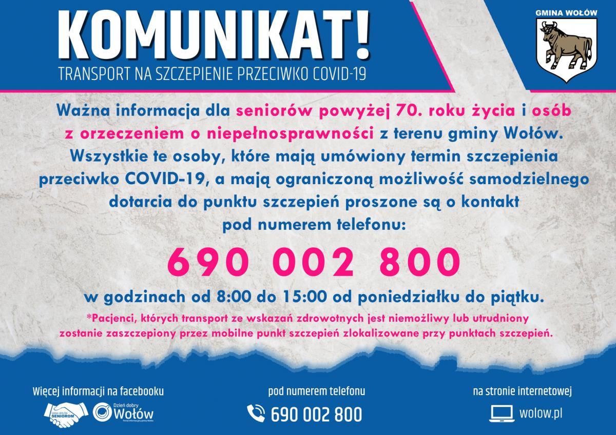 Ruszył transport osób na szczepienia przeciwko covid-19