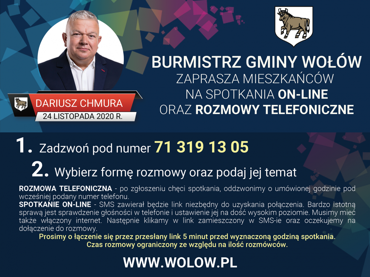 Chcesz porozmawiać z burmistrzem? Zadzwoń lub umów się na spotkanie online
