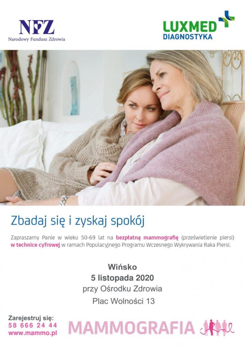 Bezpłatne badania mammograficzne dla mieszkanek gminy Wińsko