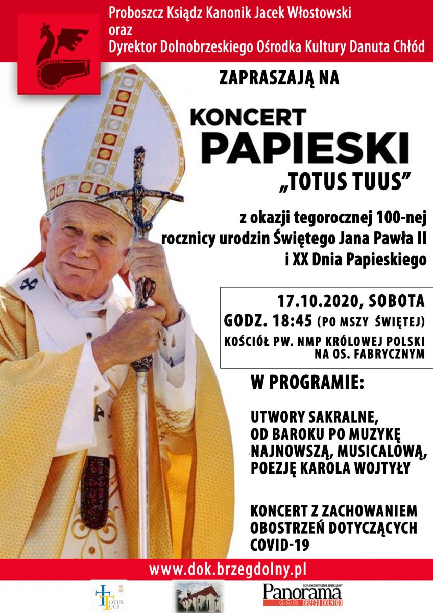 Zapraszają na koncert papieski
