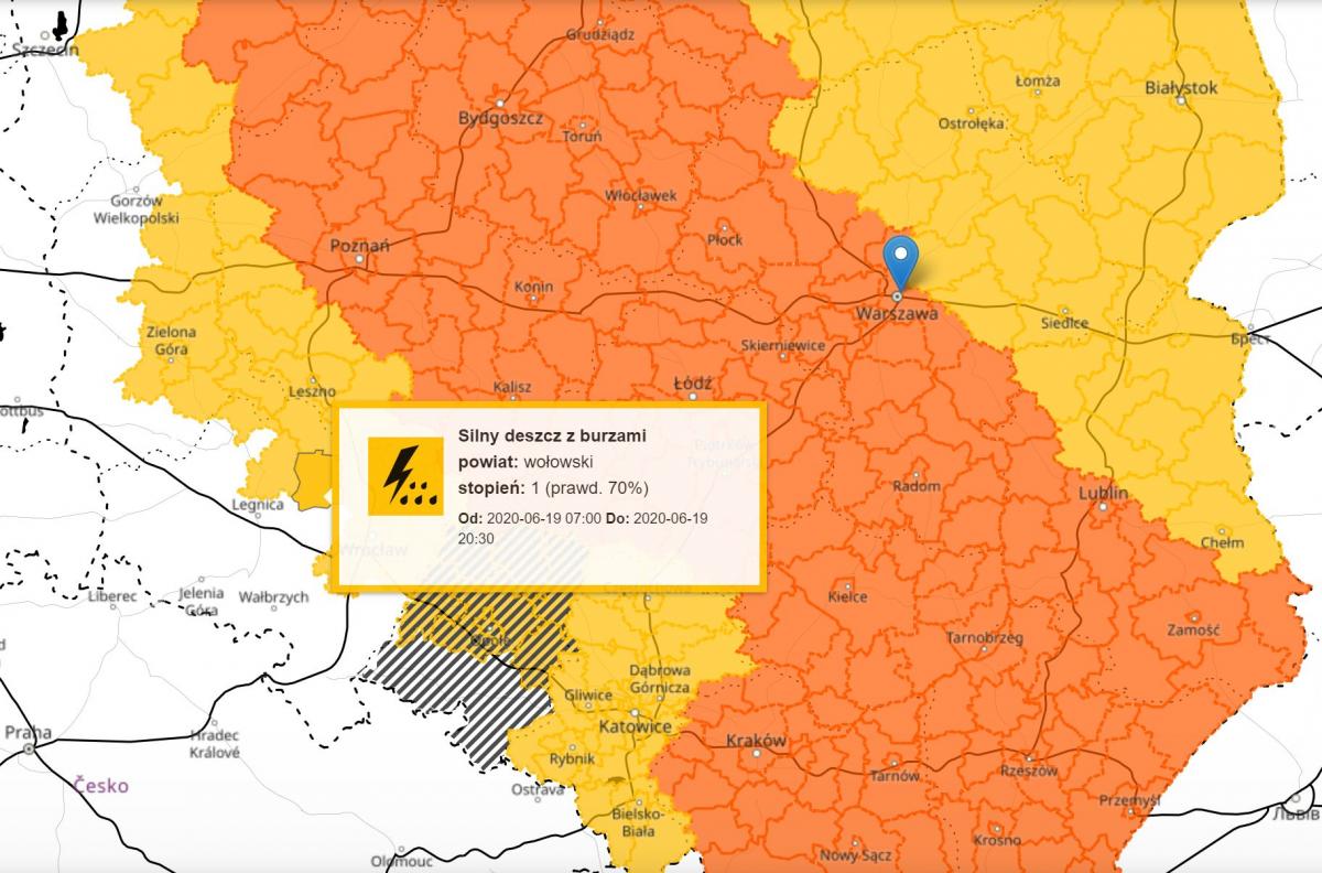Ostrzeżenie! Możliwe burze i obfite opady