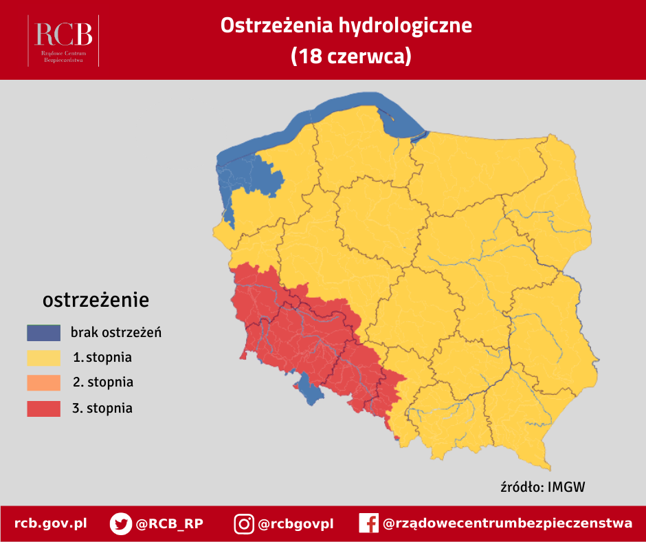Uwaga! Rzeki mogą przekroczyć stany alarmowe