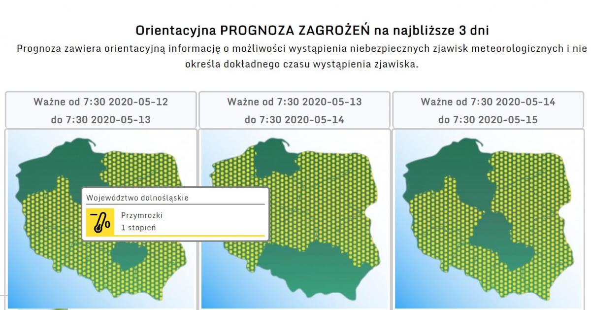 Przymrozki możliwe do soboty