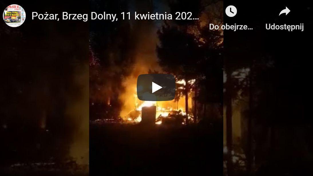 Nagranie wideo z pożaru altany w Brzegu Dolnym