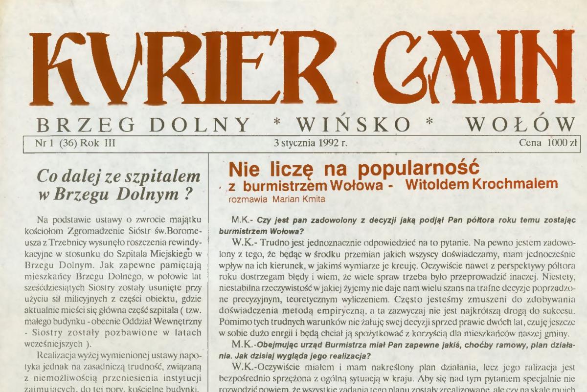 Z archiwum. O czym pisaliśmy w 1992 roku?