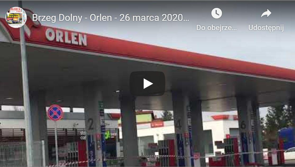 Koronawirus - Zamknięty Orlen w Brzegu Dolnym