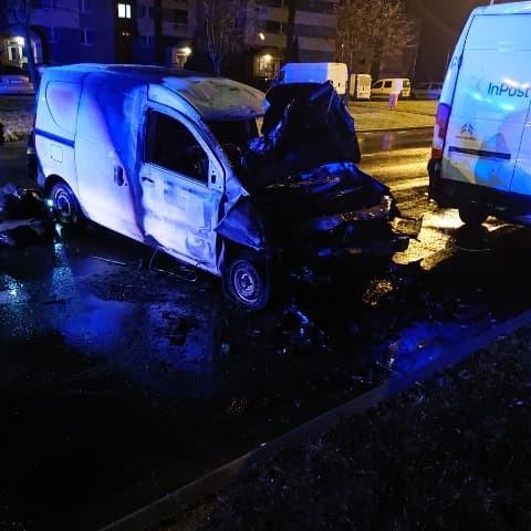 Pożar auta w Brzegu Dolnym