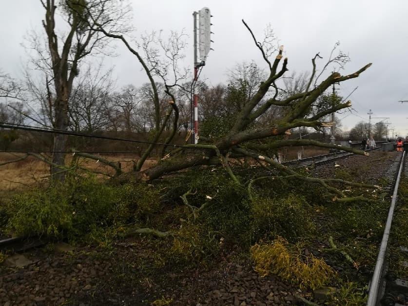 Skutki orkanu: Pociągi stoją we Wrocławiu, mają spore opóźnienia