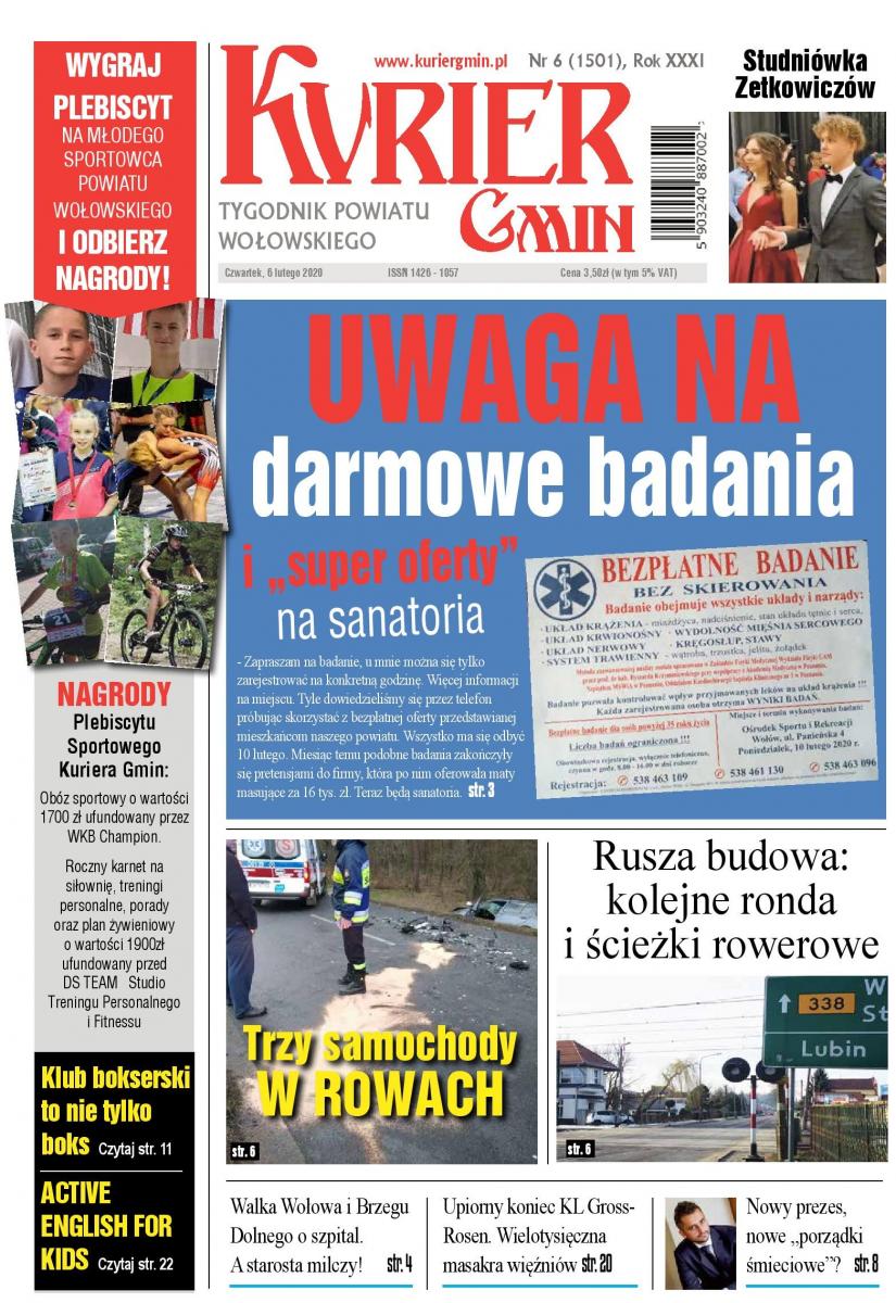 W najnowszym numerze: Uwaga na darmowe badania. Trzy samochody w rowach. Największa inwestycja w historii Wołowa.