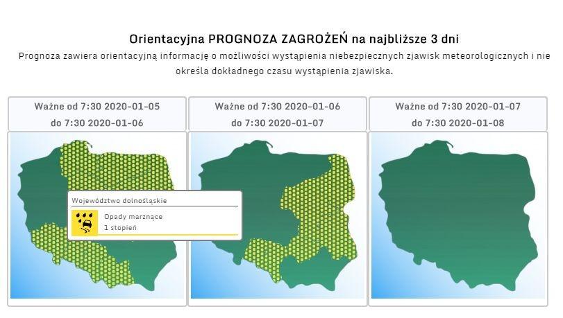 Temperatura spadnie poniżej zera, może być ślisko